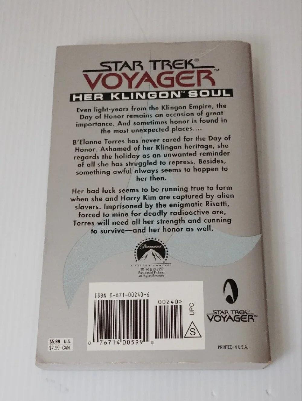 8 For $8 Star Trek Voyager: Her Klingon Soul *First Pocket Books Printing*